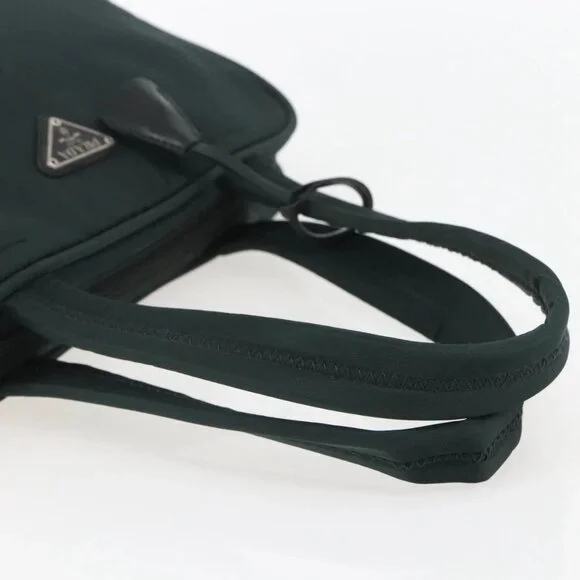 PRADA Hand Bag Nylon Green Silver Auth 151461 - Picture 8 of 16